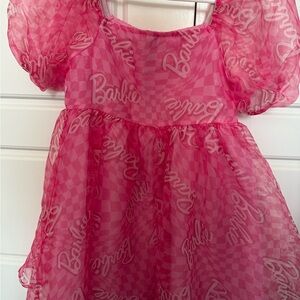 Barbie Vibrant Pink Checkered Dress